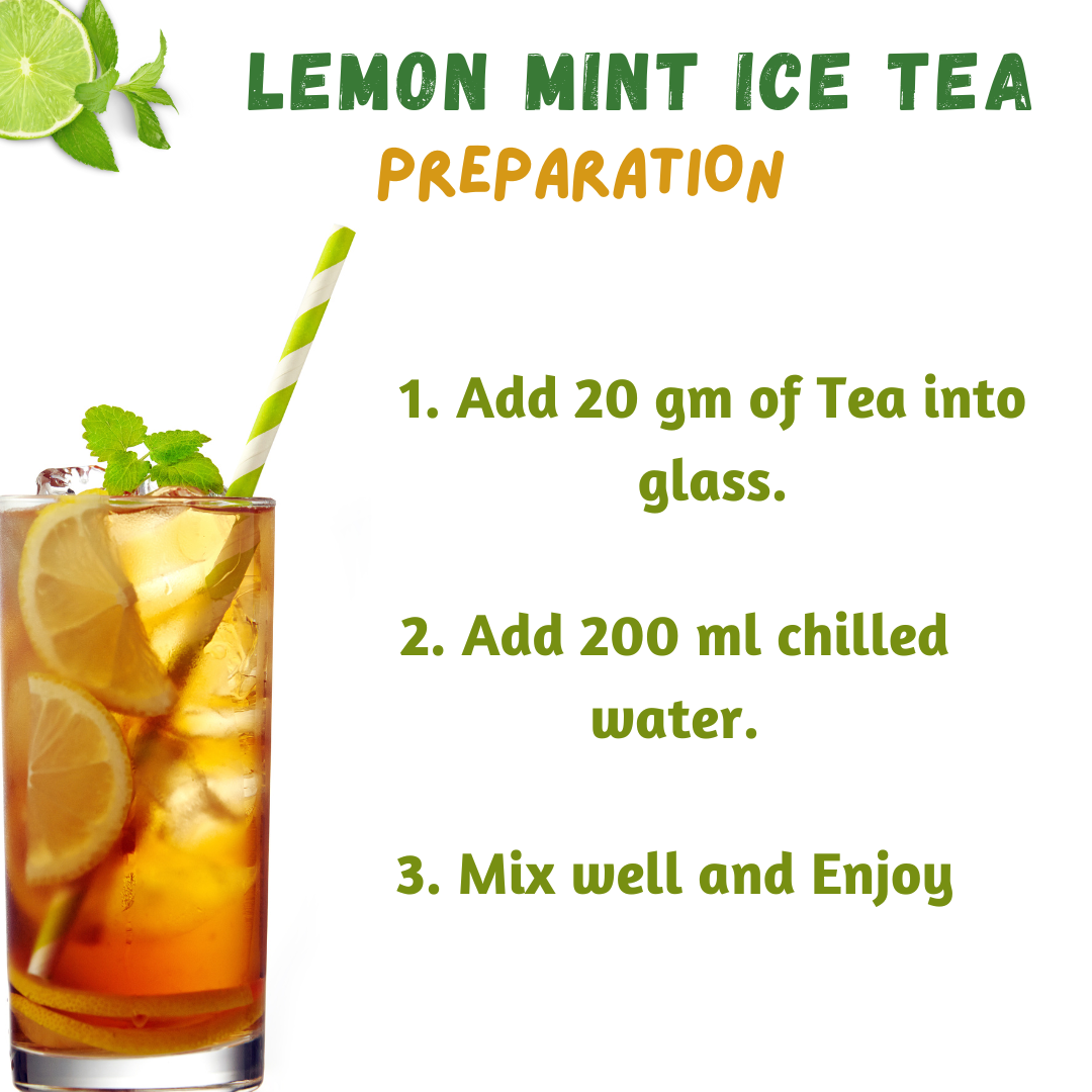 Lemon Mint Ice Tea | 1 kg Pack | For 10 Liter