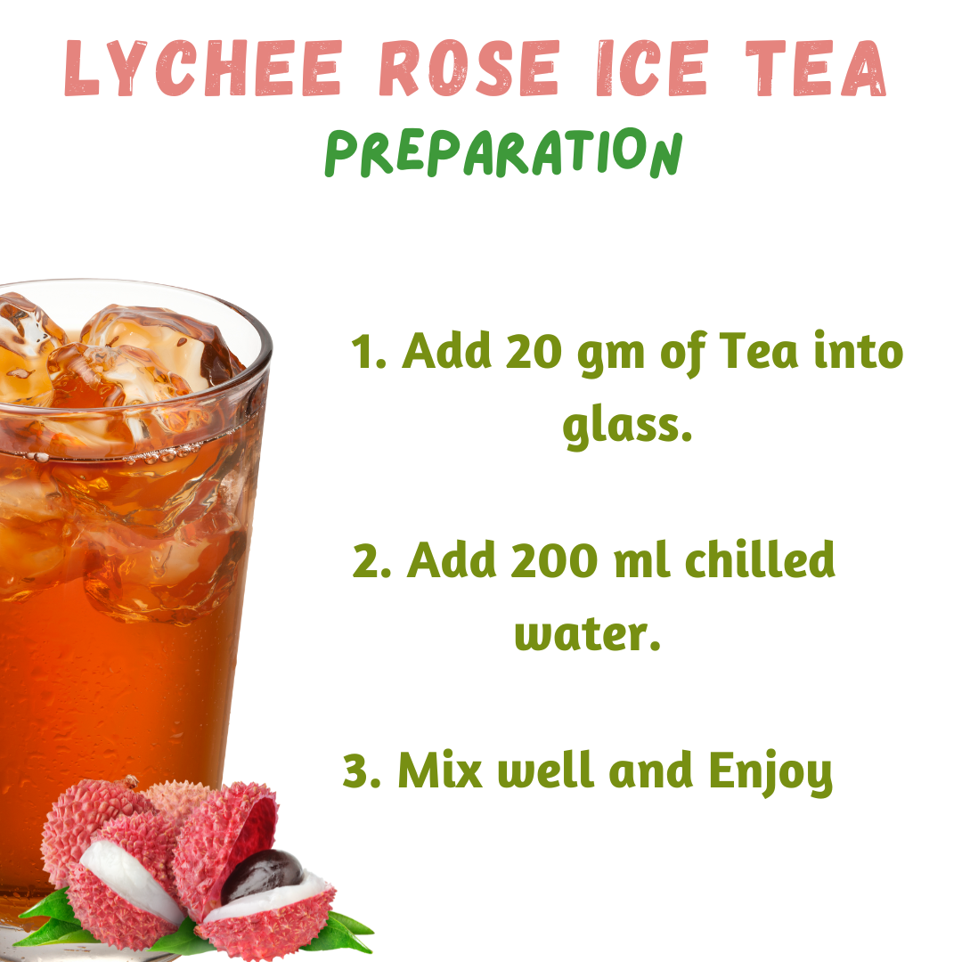 Lychee Rose Iced Tea | 1 Kg Pack | For 10 Liter