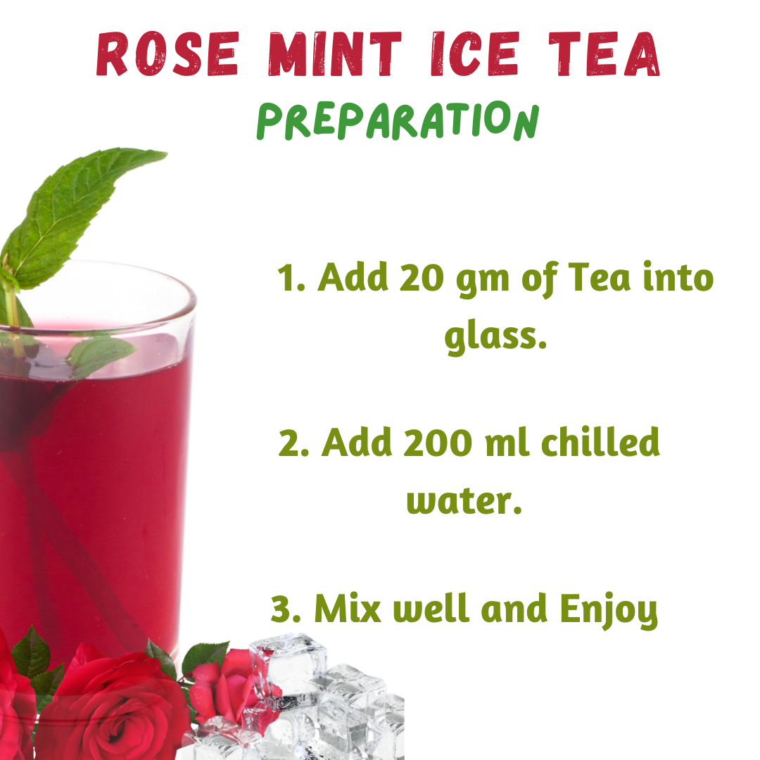 Rose Mint Iced Tea | 1 Kg Pack |  For 10 Liter